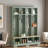 Farmhouse Wide Hall Tree With 8 Hooks, Bench And Open Compartments-1271316139