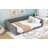 Full XL Size Upholstery Daybed And Side Storage Pocket,Gray