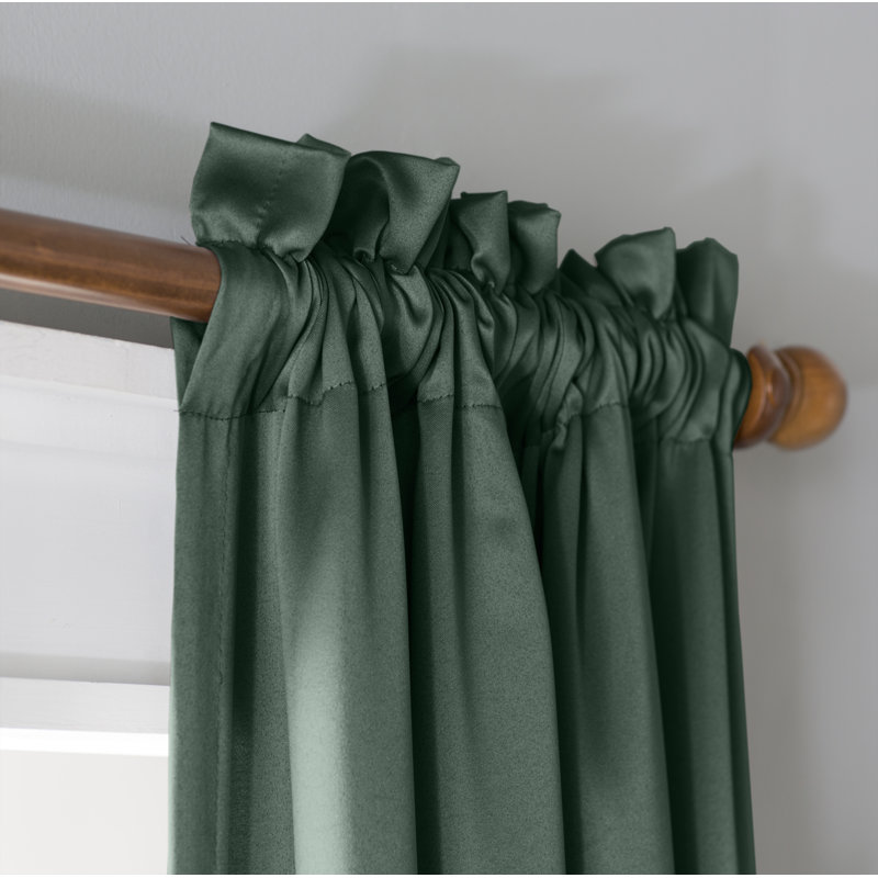 Polyester Thermal Room Darkening Curtain Panel - Basics by Wayfair™, 54" W x 95" L, Everglade