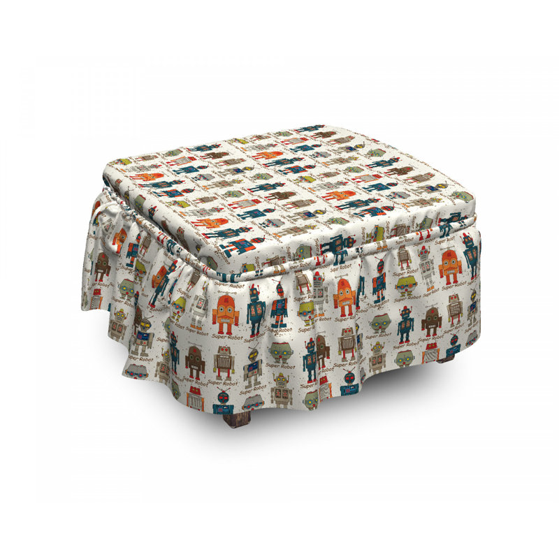 Box Cushion Ottoman Slipcover