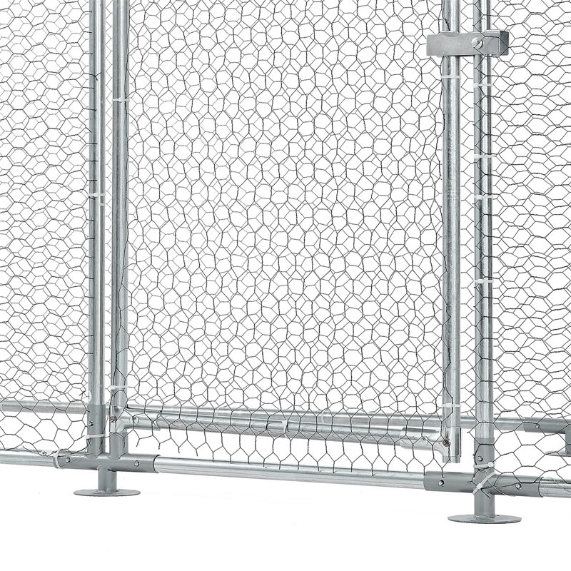 Poulailler sans rendez-vous avec housse imperméable, H 6,31 po x l 72,45 po x P 10,25 po, Argenté / blanc
