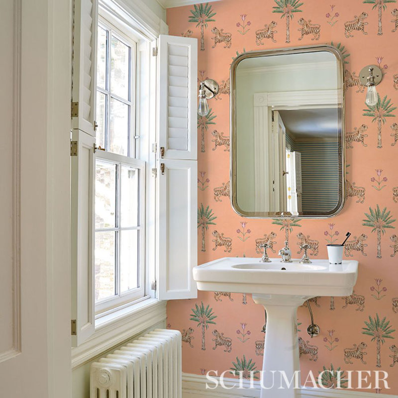Tiger Palm Wallpaper, Crimson Peach