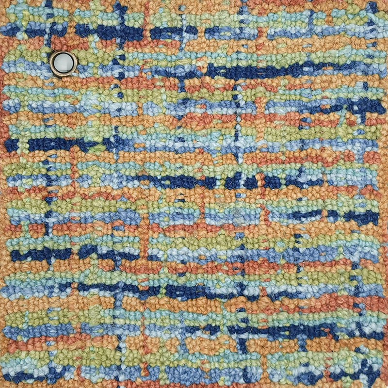 Tweedy Handmade Hand Tufted Wool Orange/Blue/Green Rug, Rectangle 5' x 8'