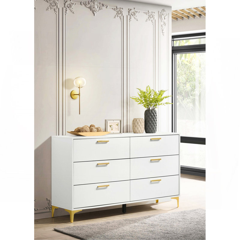 Commode rectangulaire à 6 tiroirs Karena