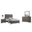 Ensemble de chambre à coucher avec commode, table de chevet, miroir, chêne gris 4 pièces Mela-109212900-132208216
