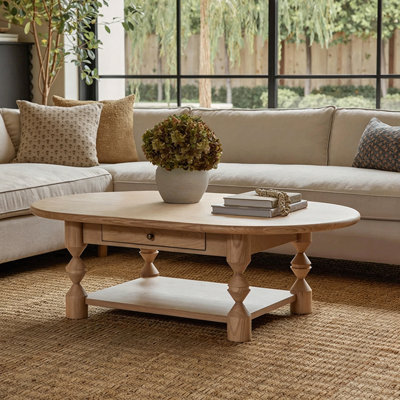 American-style country retro oval coffee table