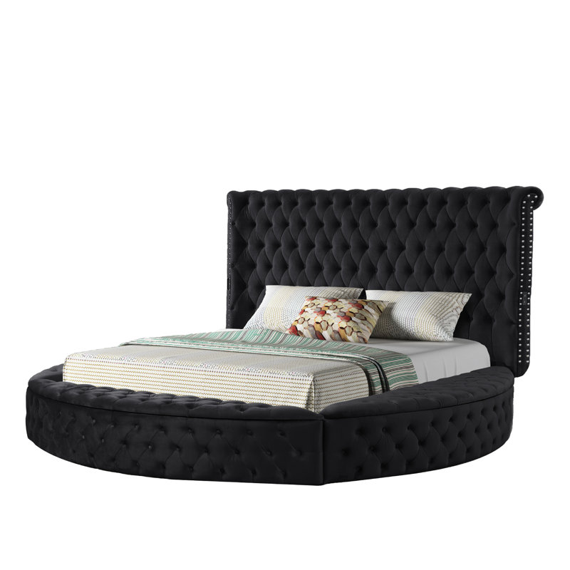 Taner Upholstered Storage Bed, Queen, Black