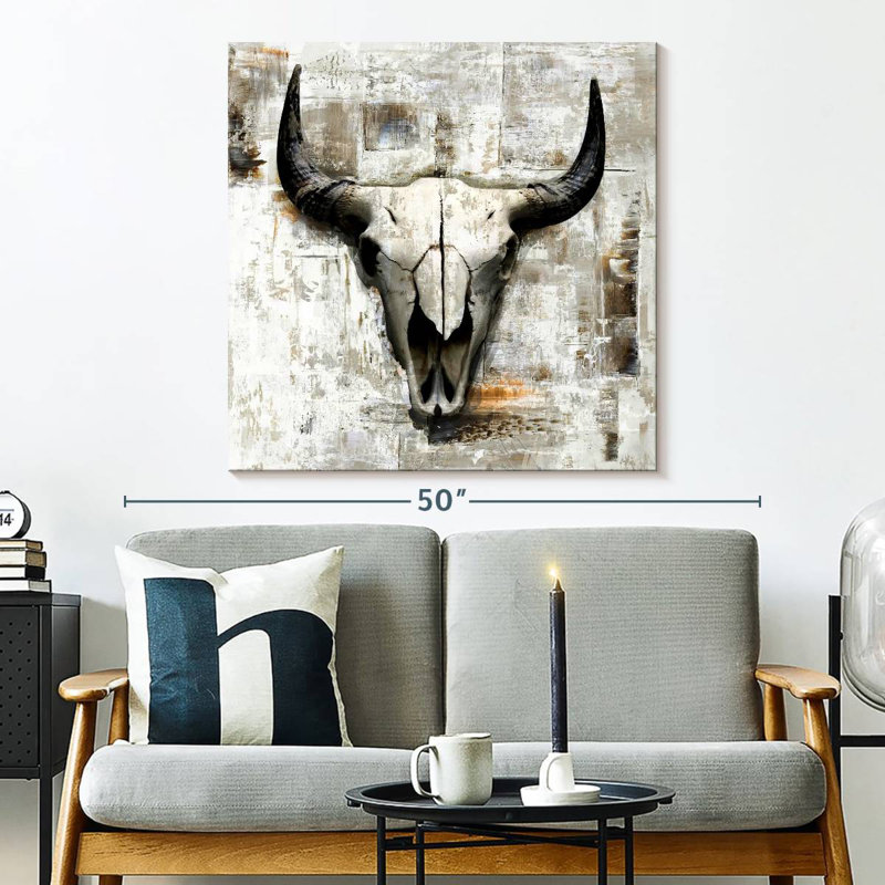 White Cowskull, 33" H x 33" W