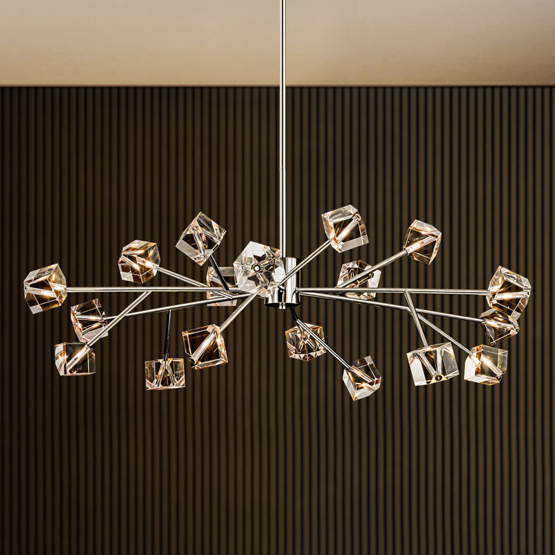 Burness 18 - Light Crystal Chandelier for Dining Room, Polished Chrome