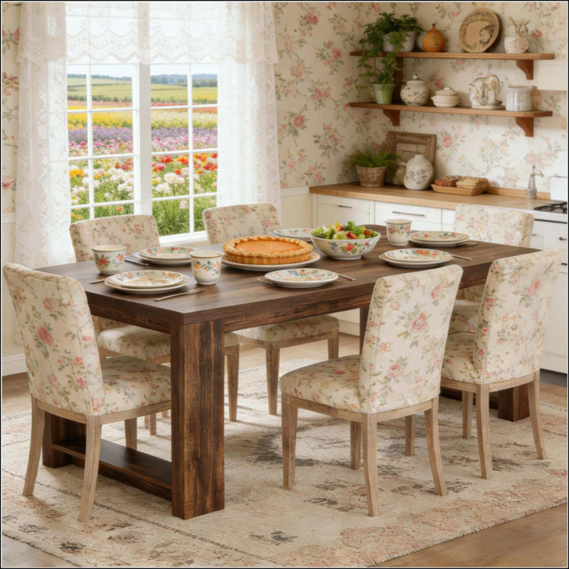 Table de cuisine élégante, table très longue, bureau chic pour 2 personnes, table de conférence