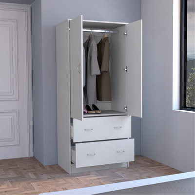 Armoire 2 portes et 2 tiroirs Taly - blanc