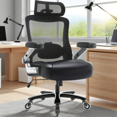 Omura High Back 500LBS Big And Tall Mesh Office Chair With Dynamic Lumbar ,3D Flip Up Armrest by Inbox Zero