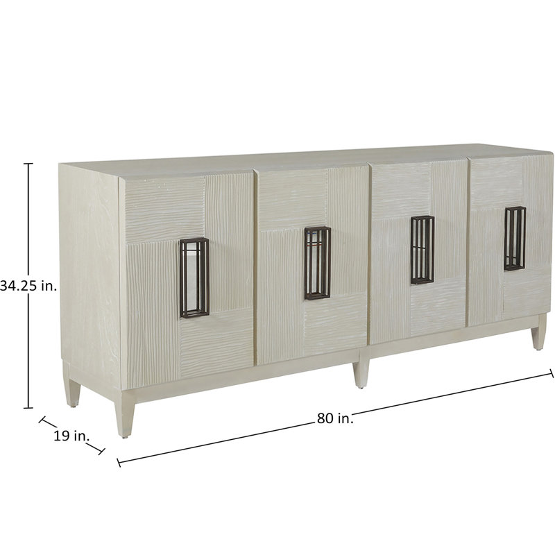 Tilden 80" Wide Mahogany Solid Wood Sideboard