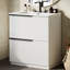 Meuble-lavabo de 30 po Chevonne avec tiroirs à extension lisse, glissières à fermeture en douceur et conception cannelée pour une installation moderne organisée de 30 pouces avec lavabo en céramique, tiroir pratique-121114058-121114055