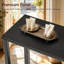 Console de table d'entrée 31,5 pouces avec tablettes de rangement ouvertes à 5 niveaux, canapé mince pour le couloir, le salon, la chambre à coucher, structure en métal noir et panneau de particules