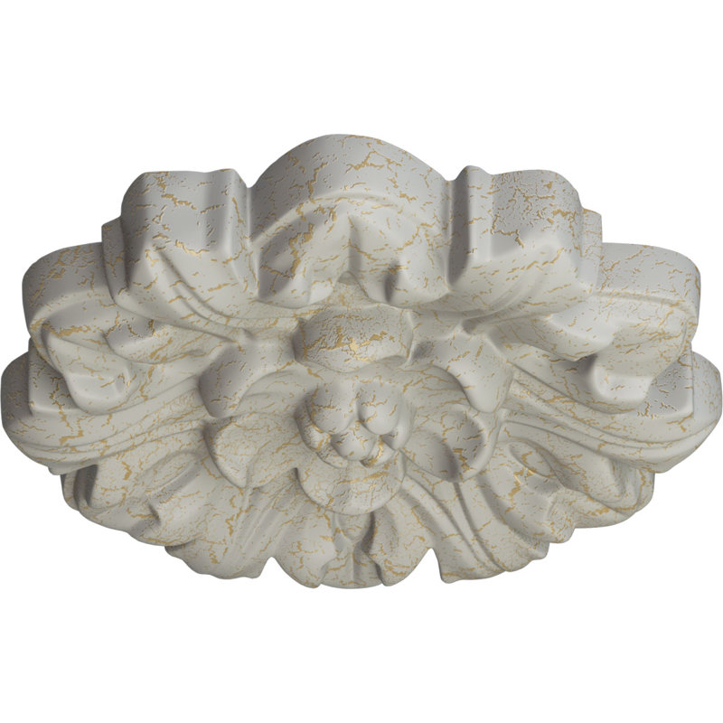 Médaillon de plafond Endurathane Andrea, DE 8 1/8 po x P 4 1/8 po x P 1/2 po (convient aux auvents jusqu'à 4 1/8 po), finition de boue du Mississippi peinte à la main