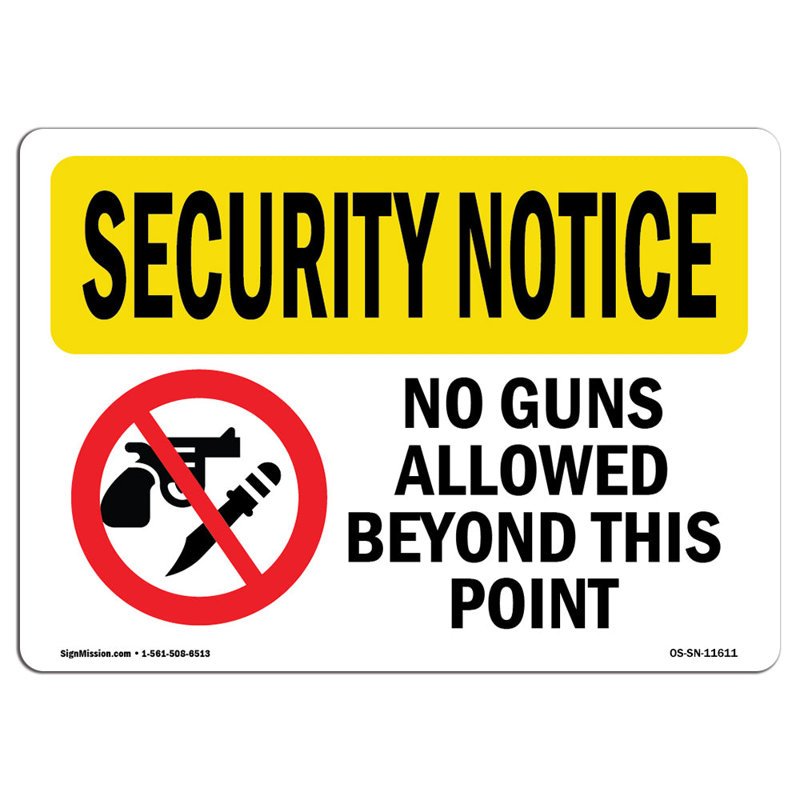 Security Notice Sign, 12" H x 18" W x 0.1" D