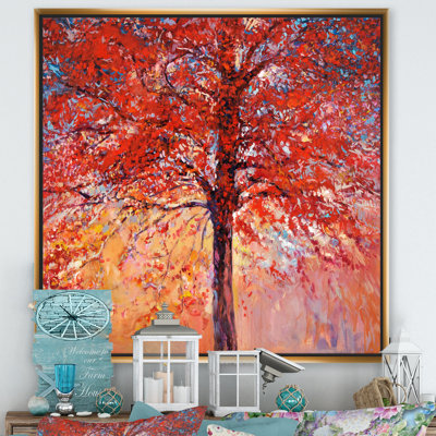 «Autumn Colored Forest Treescape XXXVII», reproduction d'art sur toile