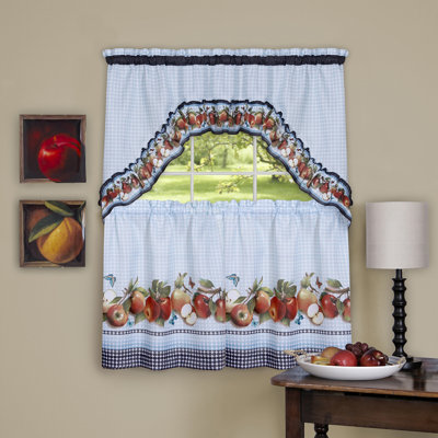 Tejeda Plaid Tailored Kitchen Curtain