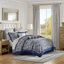 Ensemble d'édredon 12 pièces avec draps en coton bleu marine-122118576