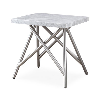 Marble Top Four Leg Square Side Table