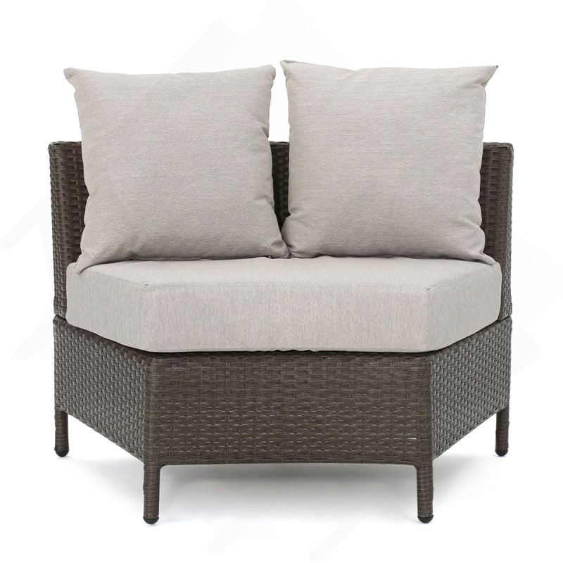 Canapé simple, Coussin gris / cadre brun foncé