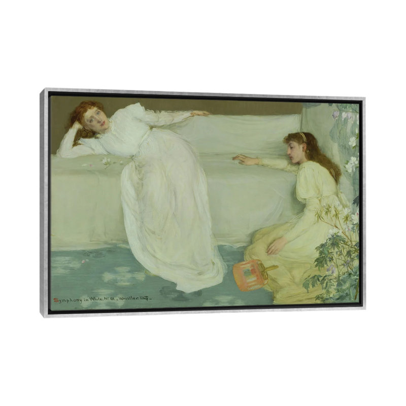 Symphonie en blanc, n ° 3 - reproduction d'art murale - toile encadrée, 26 po x 40 po, Toile avec cadre, Argent