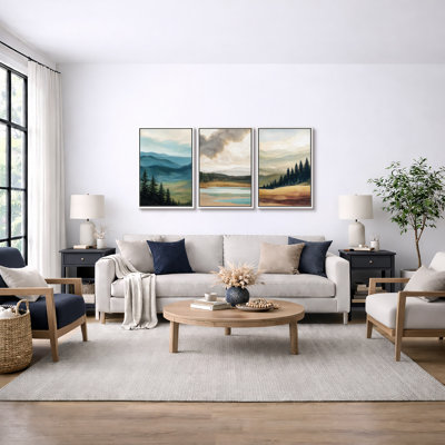 Art de paysage de montagne, images de chambre à coucher, impression sur toile encadrée, 3 pièces