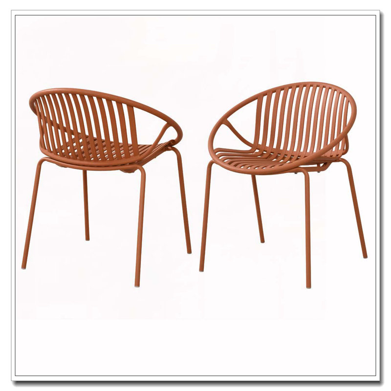 Chaises empilables d'extérieur pour patio, Orange