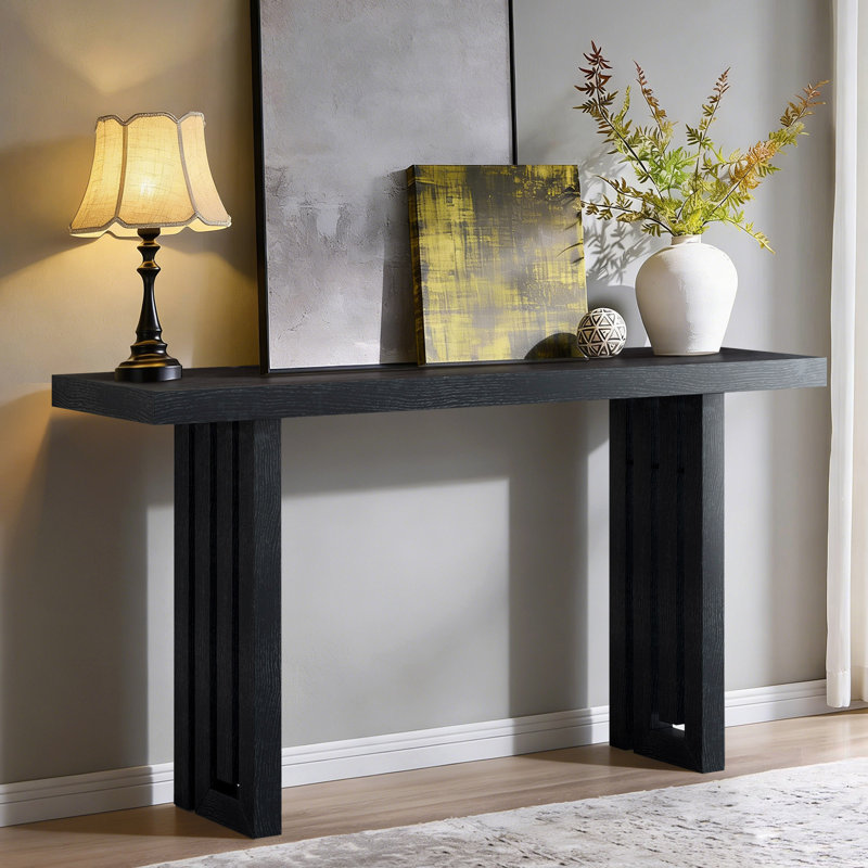 Modern 59" Console Table,Narrow Entryway Table Foyer Table, Black
