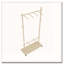 Séchoir à vêtements en bois massif avec 6 cintres en bois, conception compacte, tablette réglable