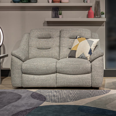 Leizel 2 Seater Fixed Pillow Top Arm Sofa in Atlas Zinc Fabric