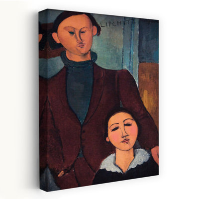 Portrait Of Jaques And Bethe Lipchitz Classic Modern Portrait Spring Wall Art Print by Amedeo Modigliani - Wrapped Canvas Print