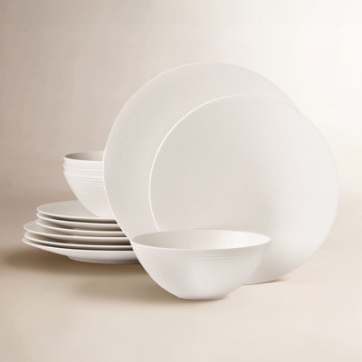 Lenox Lx Collective Black LX Collective Porcelain Dinnerware Set - Service for 4