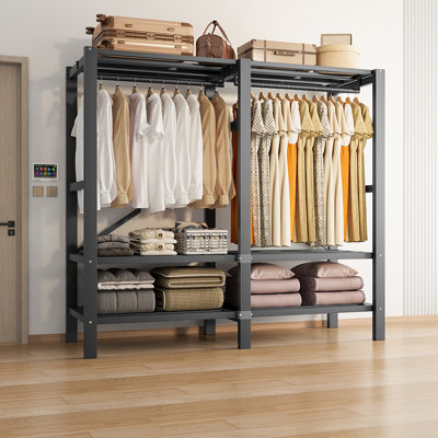 Armoire portative, armoire autonome, portemanteau robuste, capacité de charge maximale de 1202 lb, garde-robe pour suspendre les vêtements, très robuste et facile à assembler