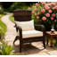 Chaise de patio avec osier en rotin, coussins moelleux, grand dossier courbé-1520951798
