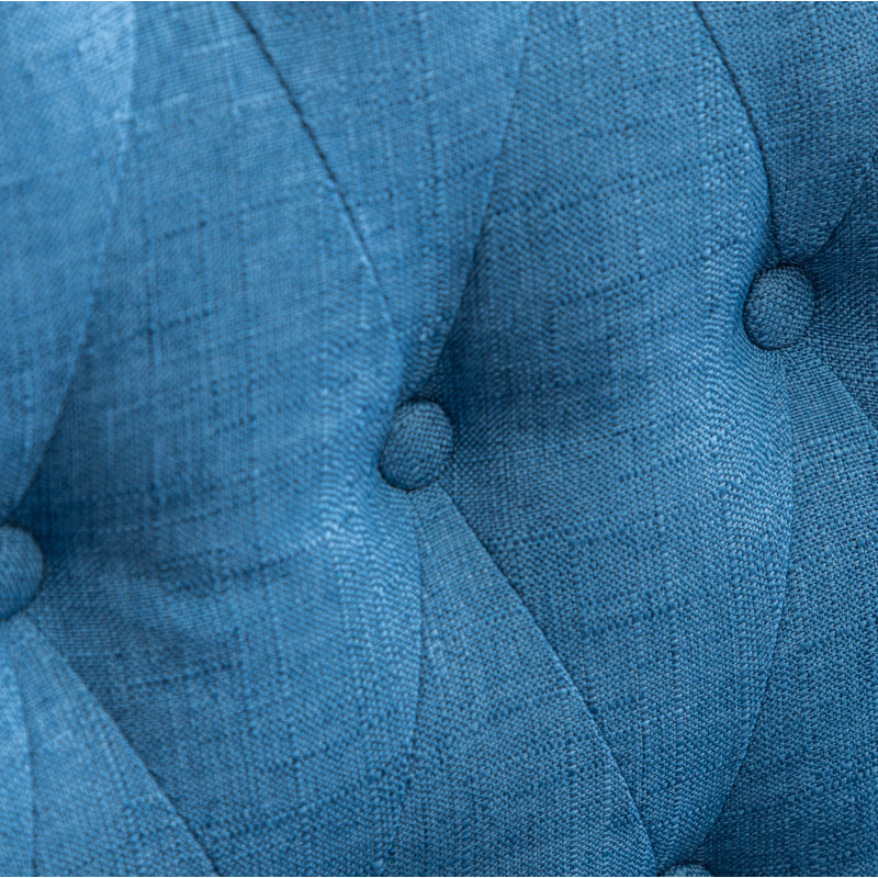 Tabourets à dossier capitonné à hauteur de comptoir Siena, ensemble de 2, bleu, Bleu