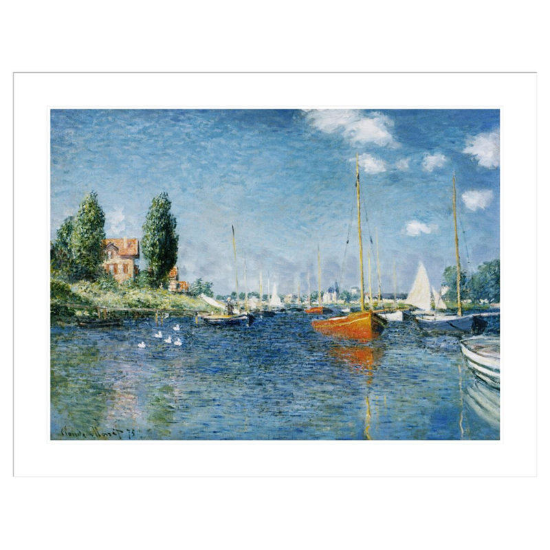 «Bateaux Argenteuil» par Claude Monet, impression giclée sur cadre, H 32,56 po x l 41,5 po