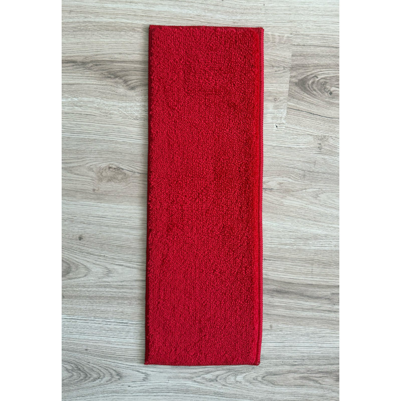 Tapis d'escalier de taille personnalisée par pouces de couleur unie (ensemble de 13), Rouge, Tapis de couloir 11 po x 26 po