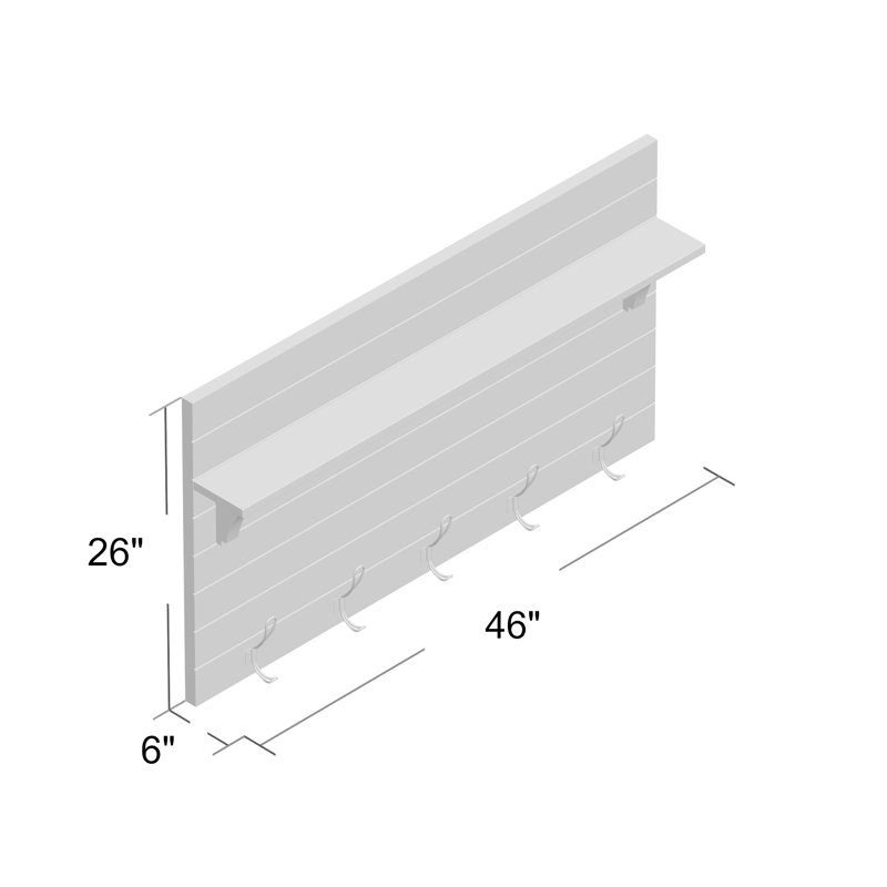 Damari Solid Wood Accent Shelf with Hooks