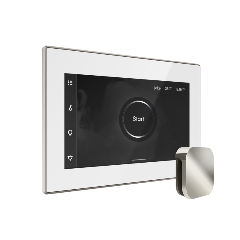 Ensemble de commande de douche à vapeur XButler avec commande iSteamX et tête de vapeur linéaire, Nickel poli