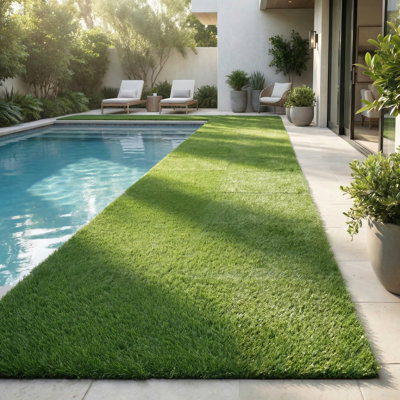 9.8'×6.6' Premium Artificial Grass Turf – 1.02" Soft Lawn With Drainage Holes