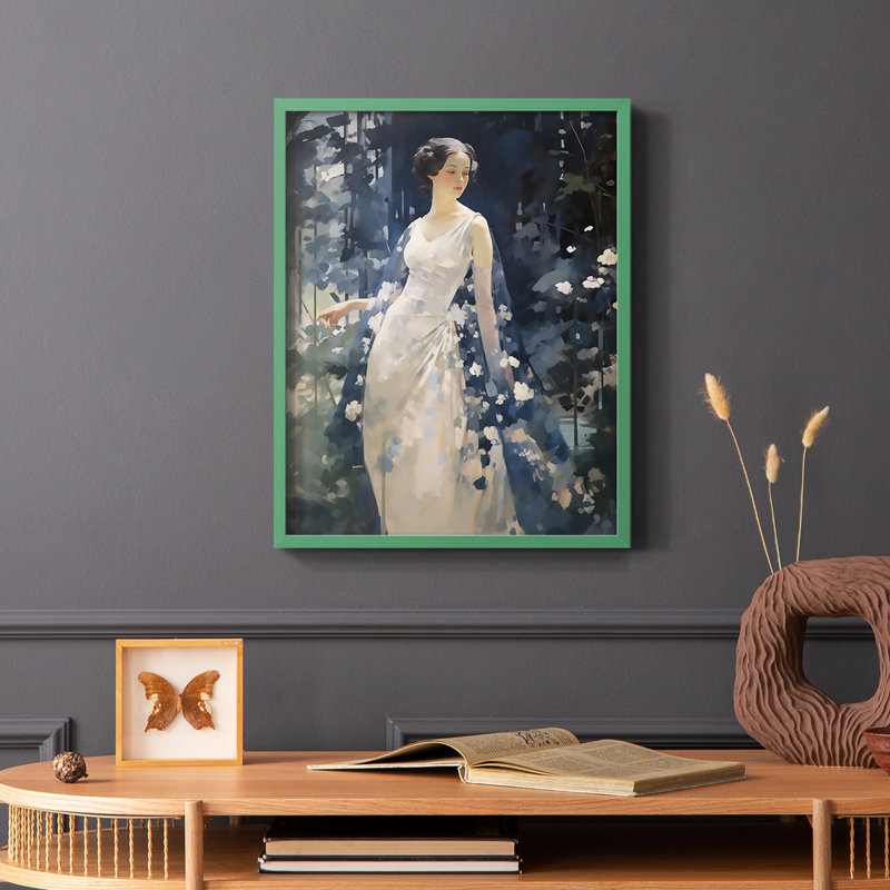 WOMEN Series DLV III - reproduction encadrée de qualité supérieure - prête à être accrochée - aucun clou requis, Vert