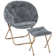 Marqueen Folding Saucer Chairs with Ottoman, Portable Moon Chair Accent Chair with Footrest