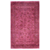 Overdyed Hand-Knotted Wool Modern-Contemporary Pink Area Rug 3' 3" x 5' 3"