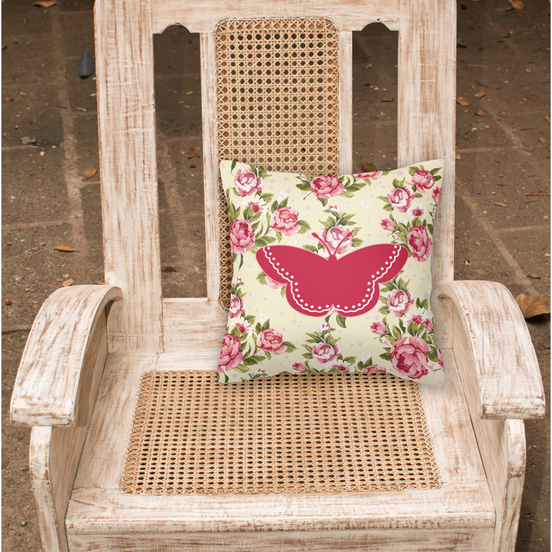  Coussin Butterfly Shabby Elegance, Jaune clair