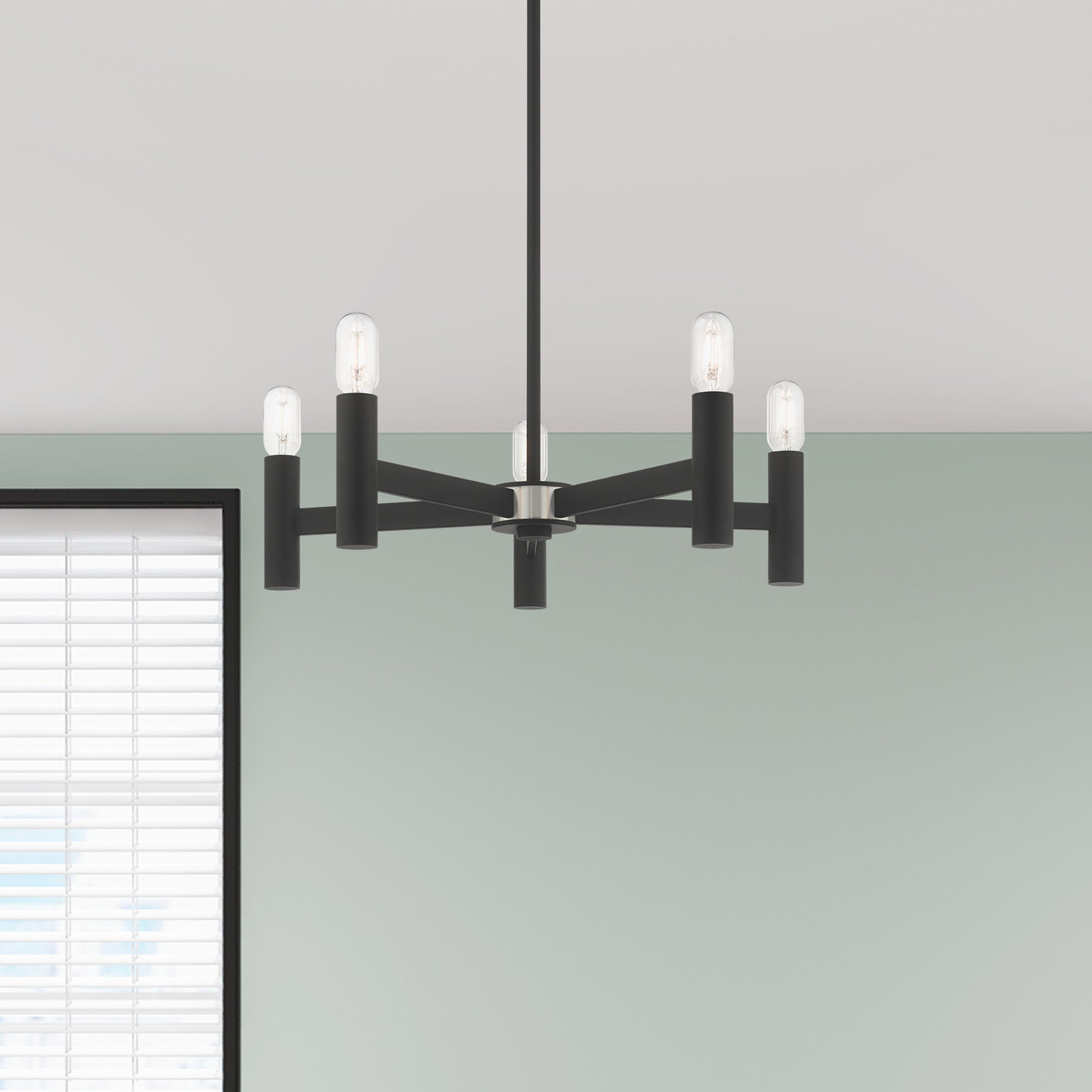 Martella 5-Light Chandelier, 6" H x 20" W x 20" D, Black