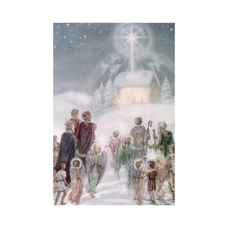 A Christmas Card From A Watercolour by Daphne Allan - Wrapped Canvas Print, 66.04 cm H x 45.72 cm W x 1.91 cm D