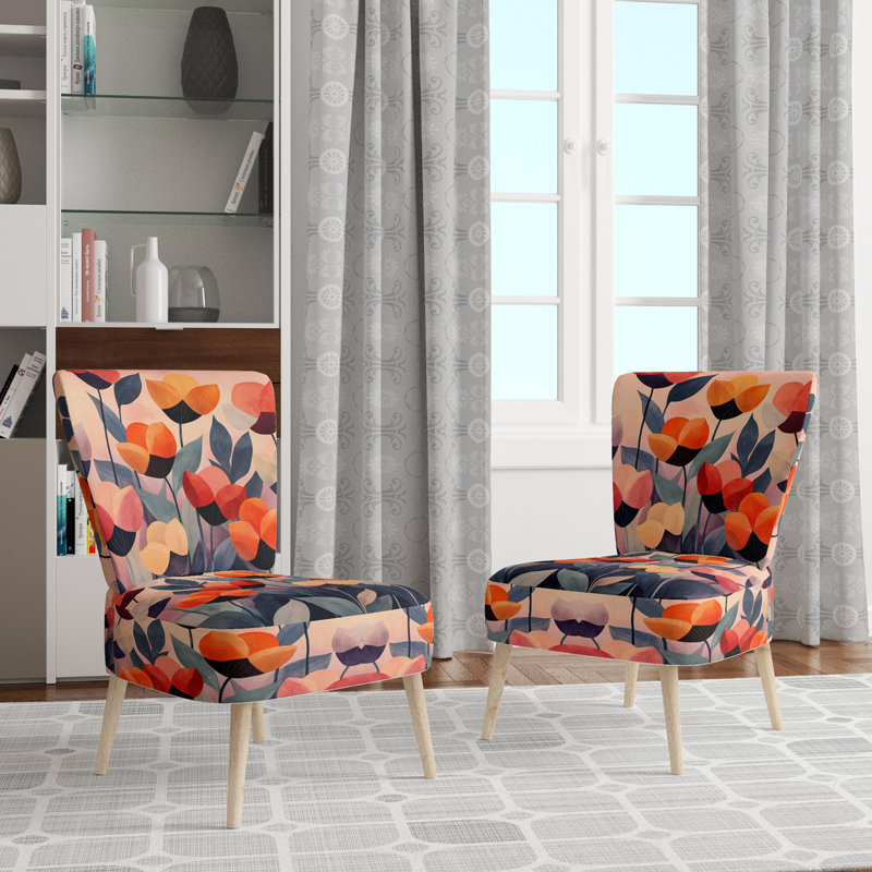 Chaise rembourrée Tulips, Side Chair Armless