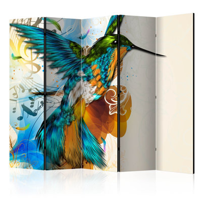Hovnan 225 cm W x 172 cm H 5 - Panel Solid Wood Folding Room Divider